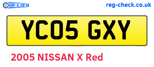 YC05GXY are the vehicle registration plates.