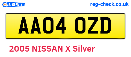 AA04OZD are the vehicle registration plates.