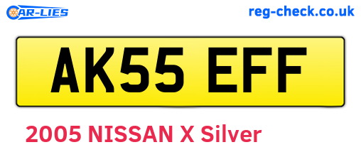AK55EFF are the vehicle registration plates.