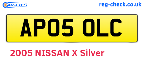 AP05OLC are the vehicle registration plates.