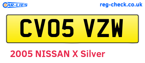 CV05VZW are the vehicle registration plates.