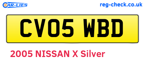 CV05WBD are the vehicle registration plates.