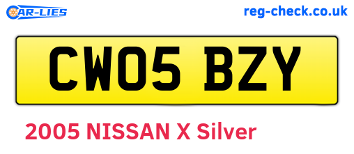CW05BZY are the vehicle registration plates.