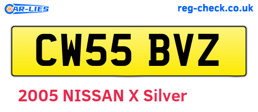 CW55BVZ are the vehicle registration plates.
