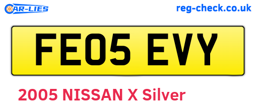 FE05EVY are the vehicle registration plates.