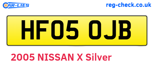 HF05OJB are the vehicle registration plates.