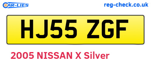 HJ55ZGF are the vehicle registration plates.