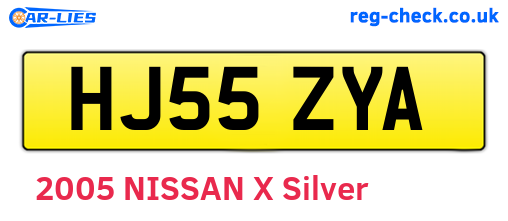 HJ55ZYA are the vehicle registration plates.