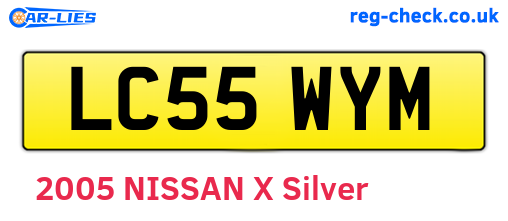 LC55WYM are the vehicle registration plates.