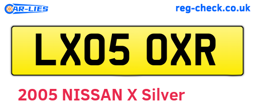 LX05OXR are the vehicle registration plates.