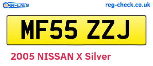 MF55ZZJ are the vehicle registration plates.