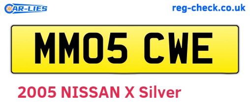 MM05CWE are the vehicle registration plates.