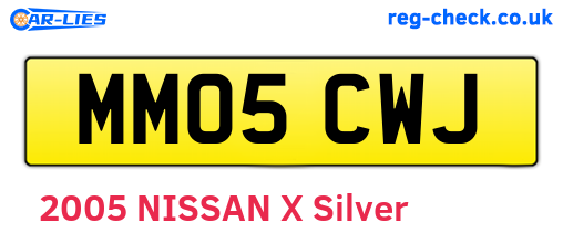 MM05CWJ are the vehicle registration plates.
