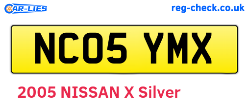 NC05YMX are the vehicle registration plates.