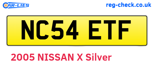 NC54ETF are the vehicle registration plates.