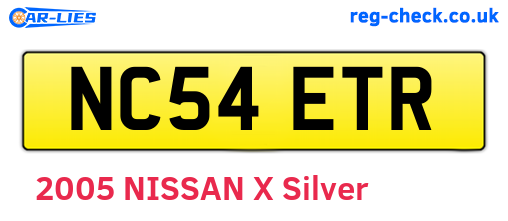 NC54ETR are the vehicle registration plates.