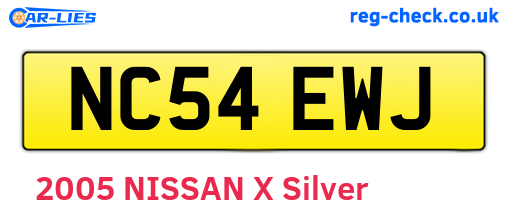 NC54EWJ are the vehicle registration plates.