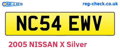 NC54EWV are the vehicle registration plates.