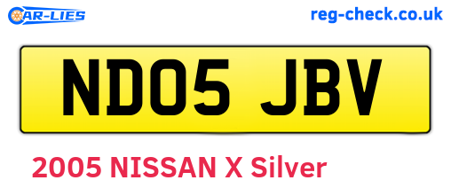 ND05JBV are the vehicle registration plates.