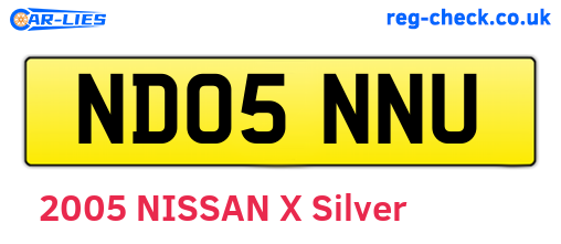 ND05NNU are the vehicle registration plates.
