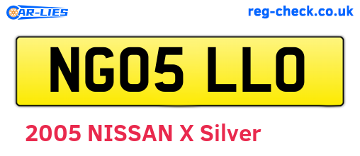 NG05LLO are the vehicle registration plates.