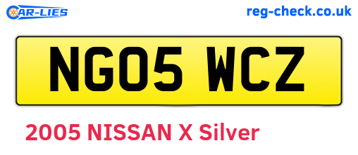 NG05WCZ are the vehicle registration plates.