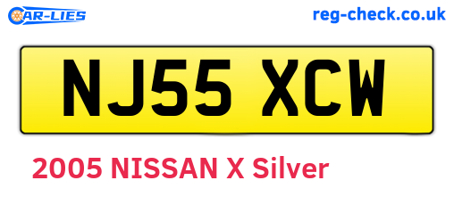 NJ55XCW are the vehicle registration plates.