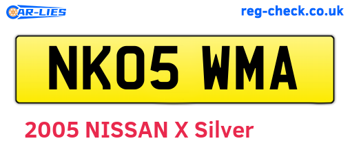 NK05WMA are the vehicle registration plates.