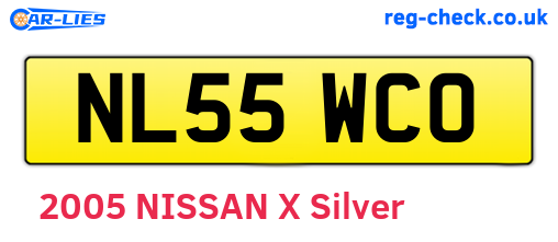 NL55WCO are the vehicle registration plates.
