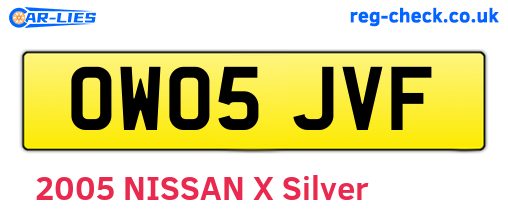OW05JVF are the vehicle registration plates.