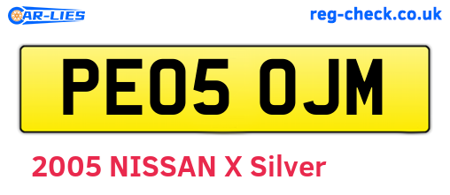PE05OJM are the vehicle registration plates.