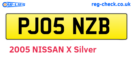 PJ05NZB are the vehicle registration plates.