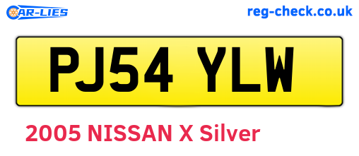 PJ54YLW are the vehicle registration plates.