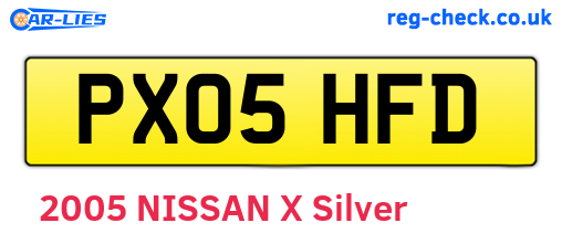 PX05HFD are the vehicle registration plates.