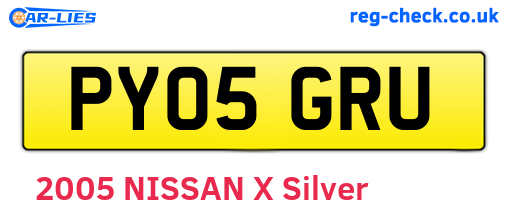 PY05GRU are the vehicle registration plates.