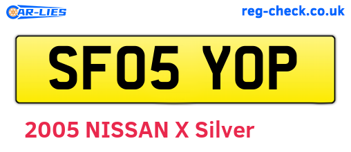 SF05YOP are the vehicle registration plates.