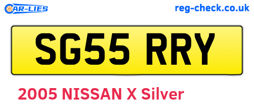 SG55RRY are the vehicle registration plates.