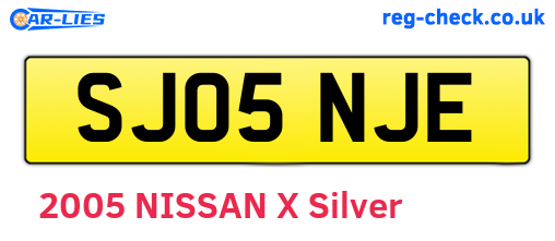 SJ05NJE are the vehicle registration plates.