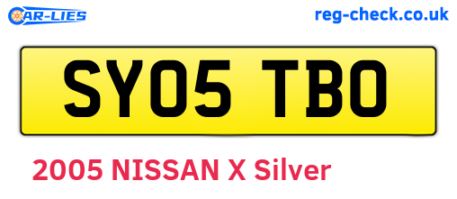 SY05TBO are the vehicle registration plates.