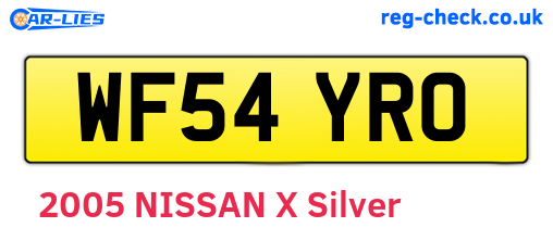 WF54YRO are the vehicle registration plates.