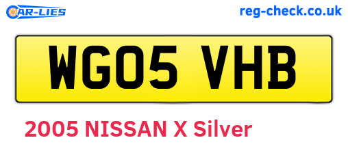 WG05VHB are the vehicle registration plates.