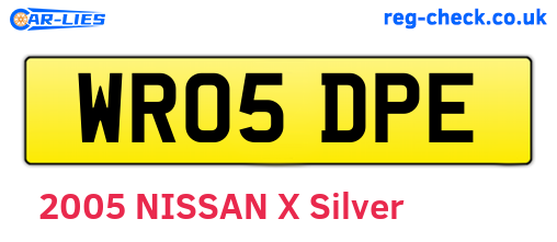 WR05DPE are the vehicle registration plates.