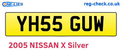 YH55GUW are the vehicle registration plates.