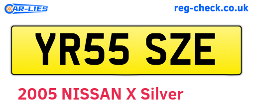 YR55SZE are the vehicle registration plates.