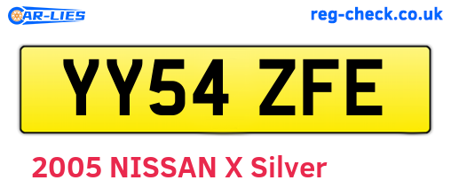 YY54ZFE are the vehicle registration plates.