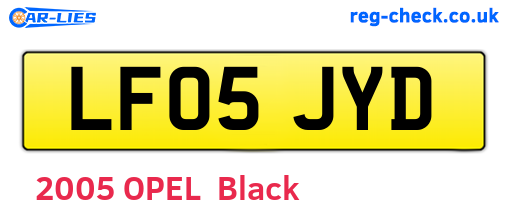 LF05JYD are the vehicle registration plates.