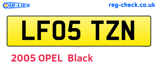 LF05TZN are the vehicle registration plates.