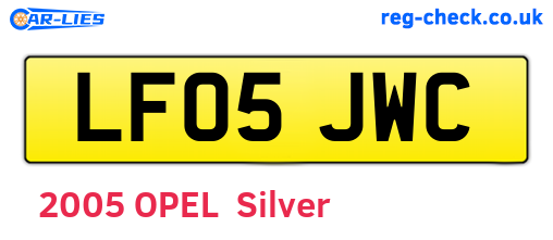 LF05JWC are the vehicle registration plates.