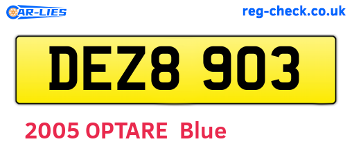 DEZ8903 are the vehicle registration plates.