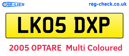 LK05DXP are the vehicle registration plates.